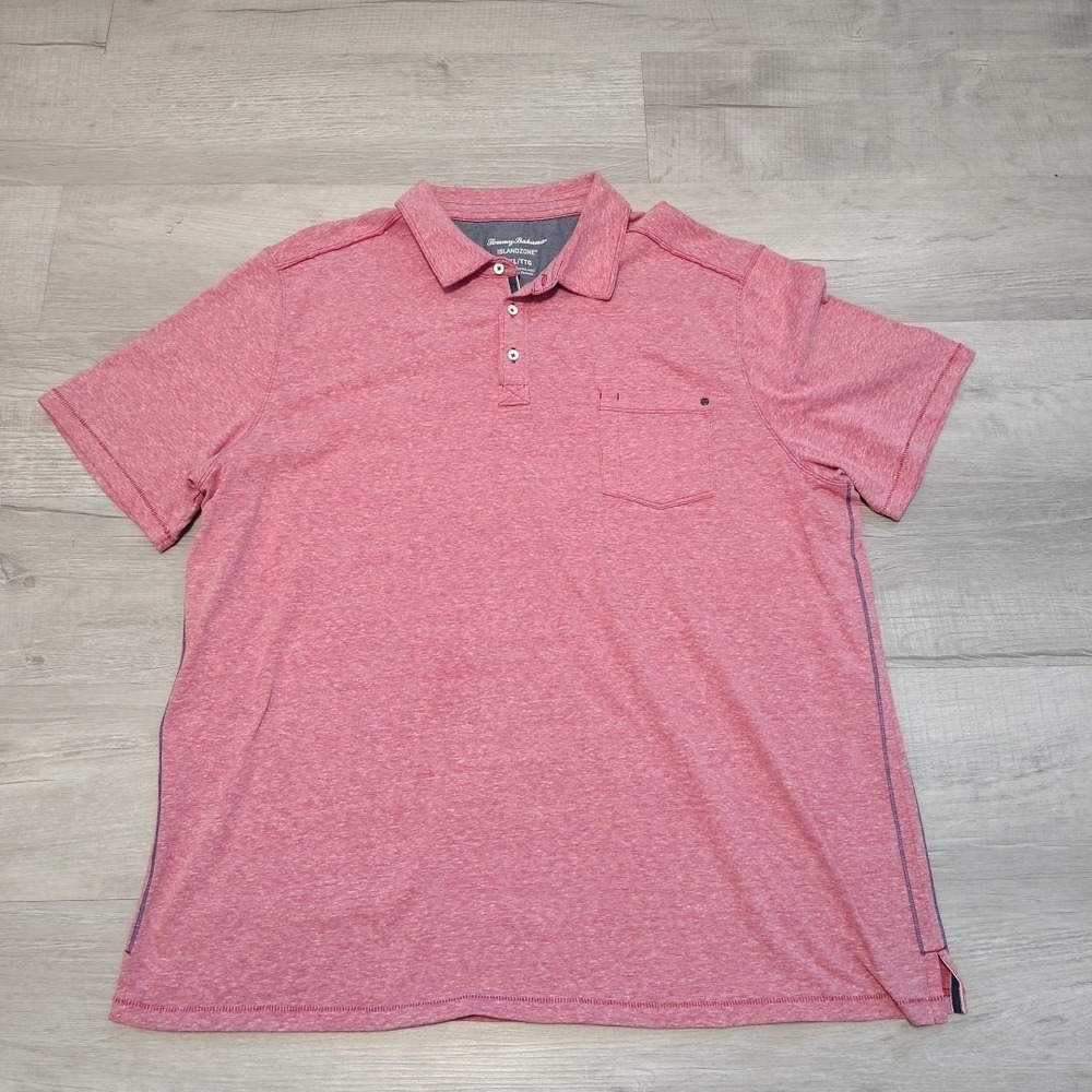 Tommy Bahama Island Zone Polo Shirt XXL Red‎ Short Sleeve Golf Preppy